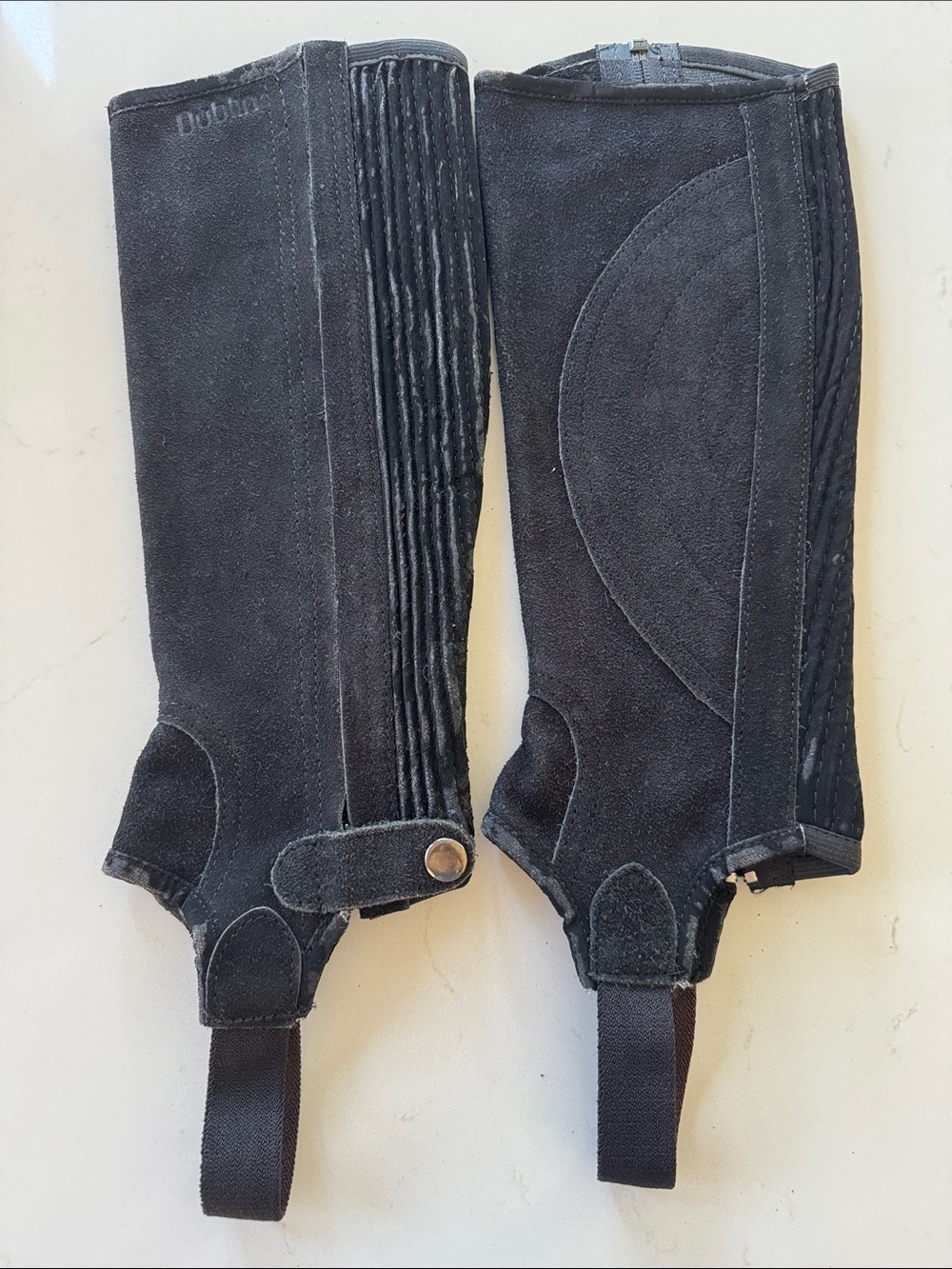 Child's Large Black Suede Half Chaps - Dublin